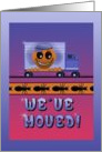 We’ve moved! with moving truck and marching ants card