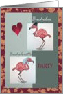 Bachelor and Bachelorette party invitation with pink flamingos card