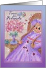 Time for Friends with tea party invitation with bunny,bird, tea cup card