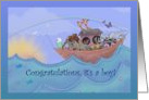 Noah’s Ark congratulations on new baby boy card
