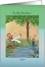 To my brother on brother’s day, boy holding snake scaring mom card