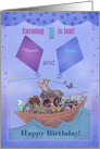 Happy Birthday for twin boy and girl turning one with Noah’s Ark card