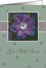 Business Card Get Well Soon With digital water color Larkspur Flower card