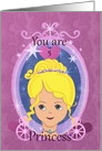 Princess birthday for little girl with horse carriage border card