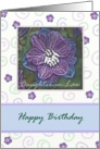 Happy Birthday Daughter-in-Law with abs Larkspur in blues and purples. card