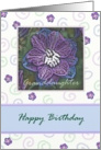Happy Birthday Granddaughter with Larkspur in blues and purples abstra card