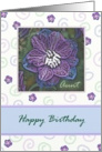 Happy Birthday Aunt with Larkspur in blues and purples. card