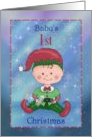Baby’s First Christmas dressed as Elf card