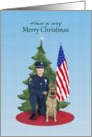 Have a very Merry Christmas with police officer with K9 unit card