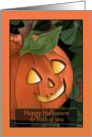 First Halloween as an engaged couple with pumpkin jack o lantern card