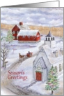 Sleigh Bells Ring in a Winter Wonderland Scene at Christmas card