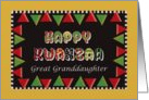 Happy Kwanzaa Great Granddaughter with shapes and letters card