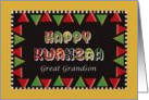 Happy Kwanzaa Great Grandson with shapes and letters card