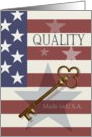 Quality, Made in the USA Products with Gold Key and Stars and Sripes card