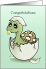 Congratultions on New Baby with Cute Turtle Hatching card