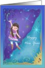 Happy New Year Tween/ Young Teen Girl with Moon, Sun, Stars card
