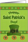 Happy Saint Patrick’s Day with Shamrocks, Hat, Hearts card