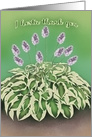 I Hosta Thank You with Hosta Plant and Purple Flowers card