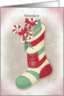 Merry Christmas Grandson with Striped Filled Stocking card