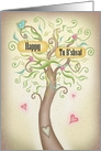 Happy Tu B’shvat with Tree, Swirls, Apples card