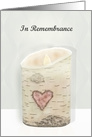 In Remembrance Anniversary Birch Candle with Heart card