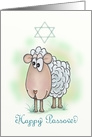 Cute Lamb at Passover with Star of David card
