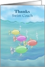 Thanks Swim Coach with School of Fish in Water card