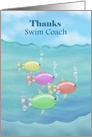 Thanks Swim Coach with School of Fish in Water card