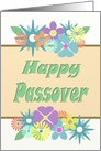 Happy Passover Fun Stenciled Pastel Flowers/ Starbursts card