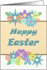 Happy Easter Fun Stenciled Pastel Flowers/ Starbursts card