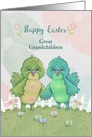Happy Easter Birds Pastel Colors Customize For Any Relation card