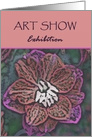 Art Show Exhibition Invitation with Abstract Flower card