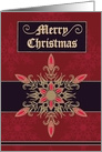 Business Merry Christmas with Gold Snowflake, Red Background card