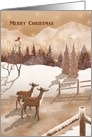 Merry Christmas with Twin Deer Christmas Tree, Star card