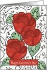 Happy Valentine’s Day with Swirls and Playful Red Roses card