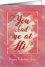 You Had Me at Hi, Valentine’s Day Typography card