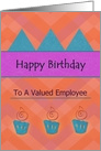 Happy Birthday Valued Employee Abstract Colorful card