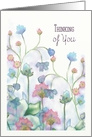 Thinking of You Soft Watercolor Flowers card