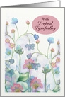 With Deepest Sympathy Watercolor Flowers White Background card