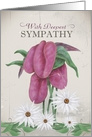 With Deepest Sympathy Antique Look Lady slippers, Daisies card
