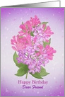 Happy Birthday Dear Friend with lilac card