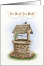 We Wish You Well with Stone Water Well, Flowers, Birds card
