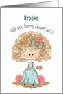 Custom Will You Be My Flower girl?, with Cute Whimsical Girl card