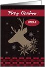 Merry Christmas Uncle, Deer Silhouette Design,Buffalo Checks, Custom card