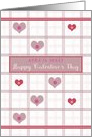 Two Toned Hearts on Grid Based Happy Valentine’s Day card