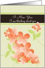 I Miss You Covid- 19 Social Distancing Pretty Orange Flowers card