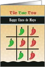 Tic-Tac-Toe, Happy Cinco de Mayo with Grid, Hot Peppers card