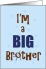 I’m a Big Brother Blue Background Typography Artwork card