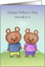 Happy Father’s Day From Both of Us Cute Bears Girl Boy card