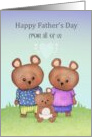 Happy Father’s Day From All of Us Cute Bears Girl Boy Baby card